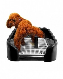 Black-Indoor Dog Potty Tray...