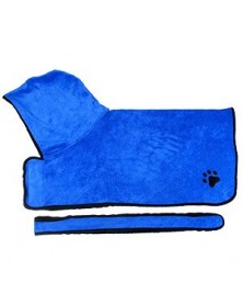 Blue-XL size-Pet Bathrobe...