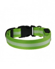 L size-Green-Nylon LED Pet...