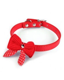 M size-red-PU Leather Pet...