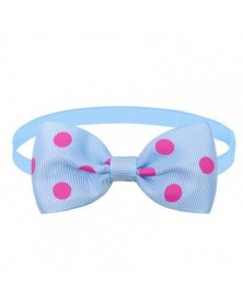 Sky blue-Pet Neck Bow Wave...