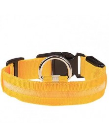 M size-Yellow-Nylon LED Dog...