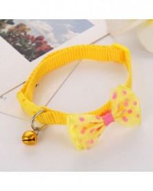 Yellow-Pet Bow Collar Bell...