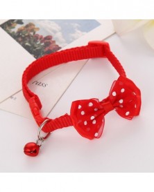 Red-Pet Bow Collar Bell Bow...