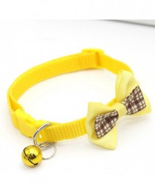 lattice yellow-Cat Cute Bow...