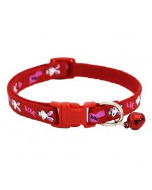 Red-Adjust Pet Cute Collar...