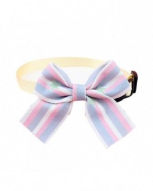 Grey-Pet Bow Collar Striped...