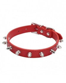 XS size-Red-PU Rivet Pet...